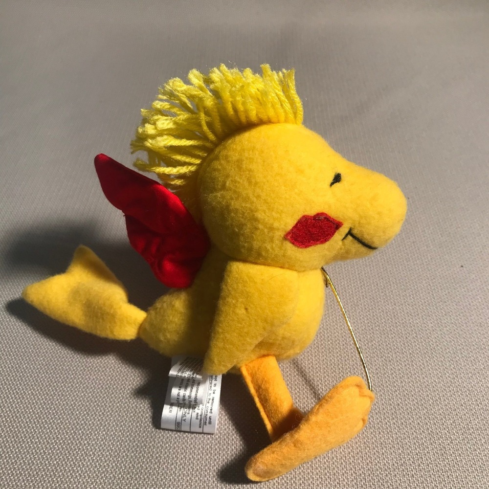 Whitman's Peanuts Gang Snoopy Cupid Woodstock Plush Bird Stuffed Animal 7" Lips